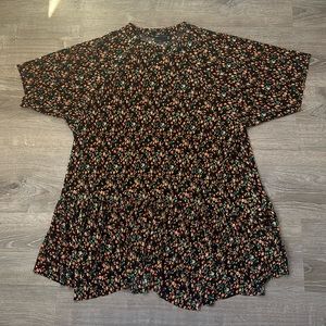 ASOS Black & Orange Floral Flowy Babydoll Dress